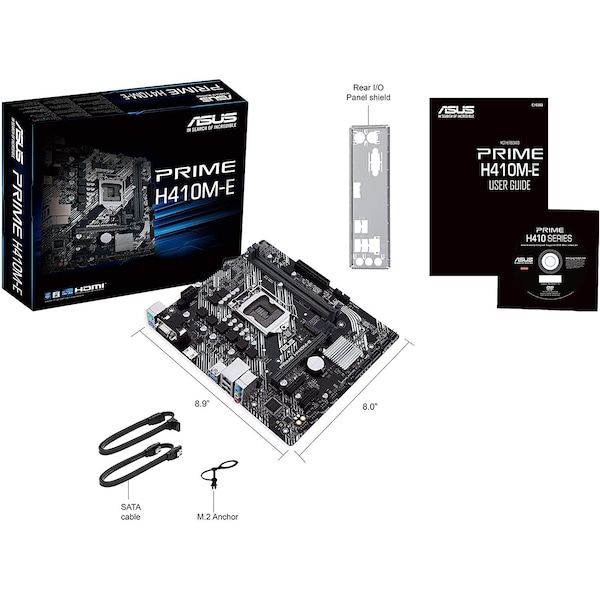 Asus Prime H410M-E LGA1200 (Intel 10th Gen) Micro-ATX Motherboard (M.2 Support, HDMI, D-Sub, USB 3.2 PRIMEH410M-E